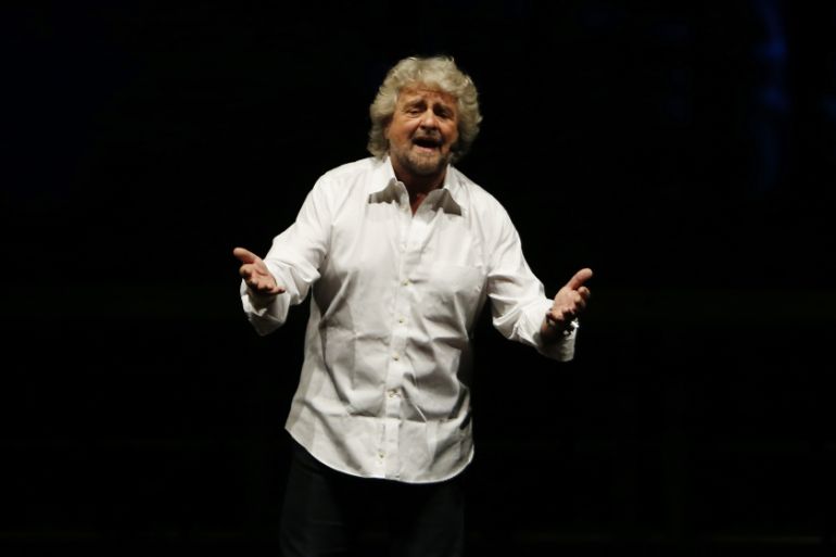 Beppe Grillo performing