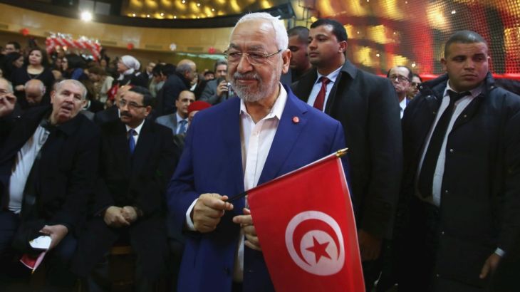 Ghannouchi attends a celebration marking the 70th anniversary of the Tunisian General Labour Union (UGTT) in Tunis