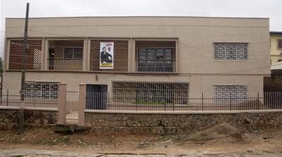 A front view of a newly renovated family house in Ibadan [Hamed Adedeji/Al Jazeera]