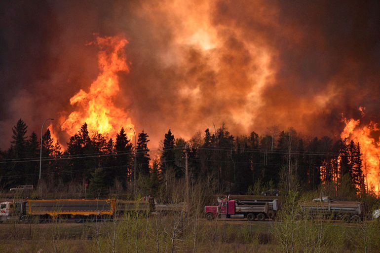 Fire engulfs Canadian city