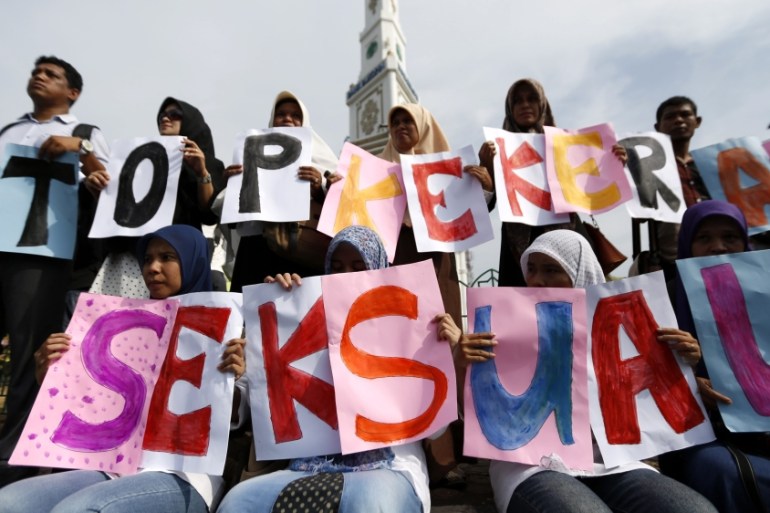 Demonstration against sex harassment and violence in Banda Aceh