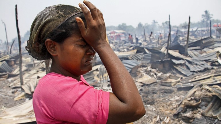Fire accident at Rohingya camp in Myanmar