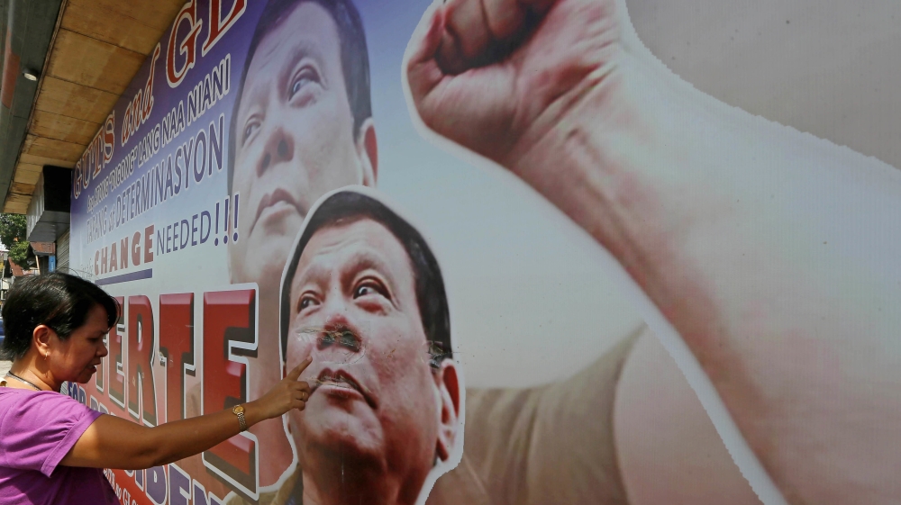 Duterte won the election with a pledge to end crime within six months [Bullit Marquez/AP]