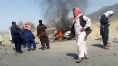 A grab from a video made available on May 22 of the alleged scene of a drone strike site that killed Mullah Akhtar Mansoor, in Balochistan, Pakistan [EPA]