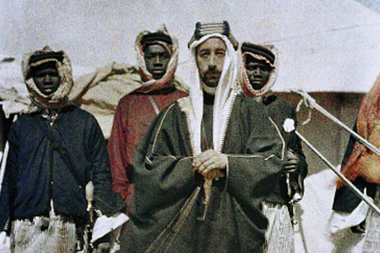 Faisal bin Hussein bin Ali al-Hashemi sided with the British army and organised the Arab revolt against the Ottoman Empire after meeting with Captain T.E. Lawrence October 1916 [Getty]