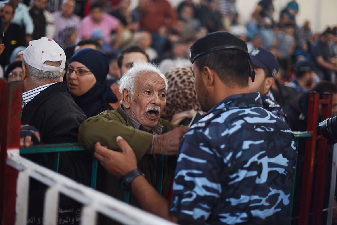 Palestinians wait at the Rafah border/ Please Do Not Use