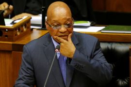 President Jacob Zuma answers questions at Parliament in Cape Town