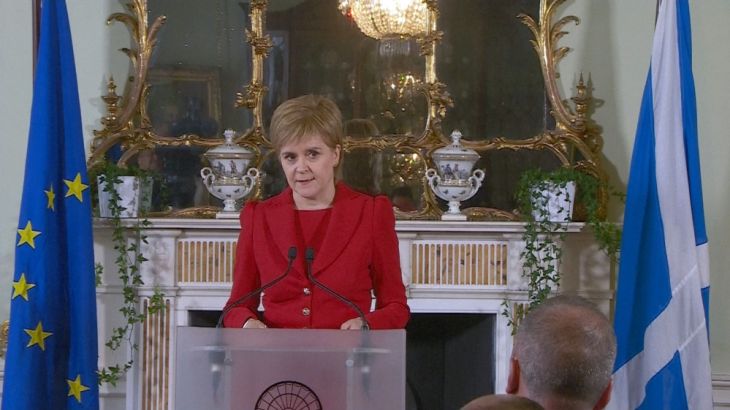 A still image from video showS Scotland''s First Minister Nicola Sturgeon speaking following the result of the EU referendum, in Edinburgh, Scotland