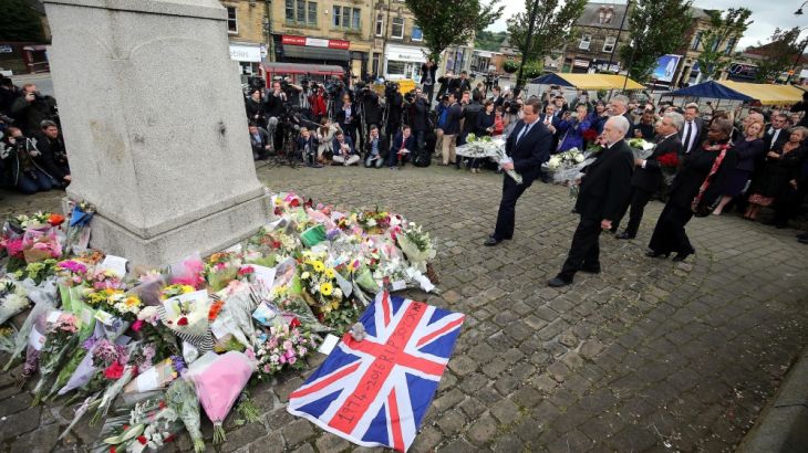 Tributes to killed British MP Jo Cox in Birstall