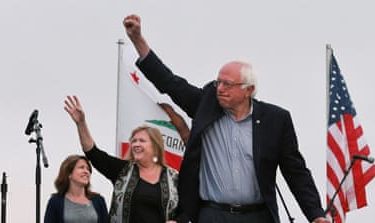 Democratic U.S. presidential candidate Bernie Sanders arrives at a campaign rally in San Francisco, California