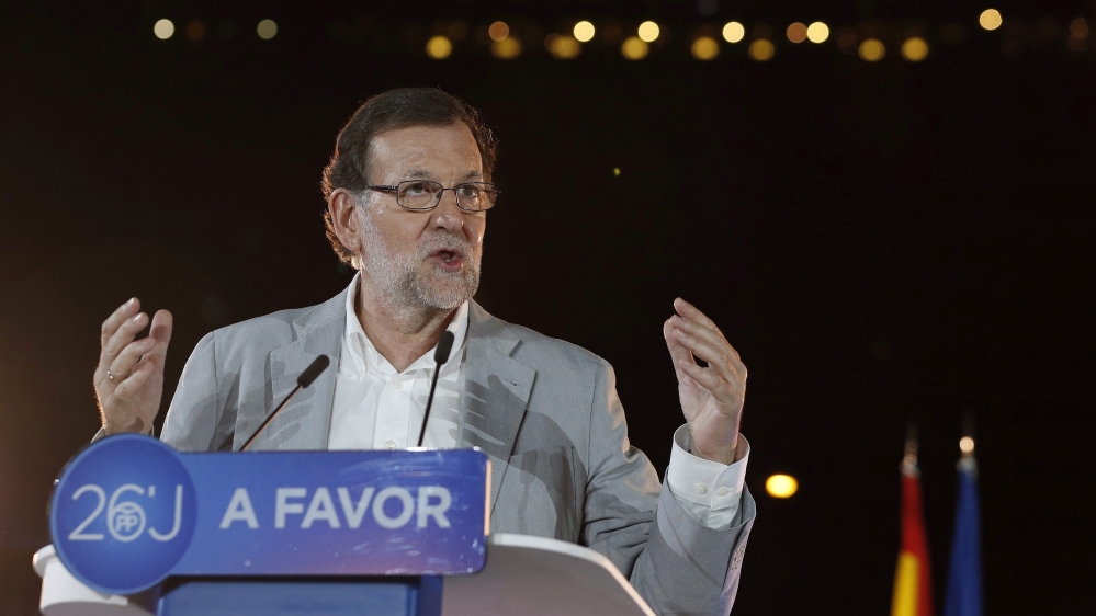 Rajoy, the PP leader and acting prime minister, has asked voters to favour 'stability' [EPA]