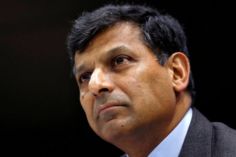 RBI Governor Rajan attends a news conference after their bimonthly monetary policy review in Mumbai
