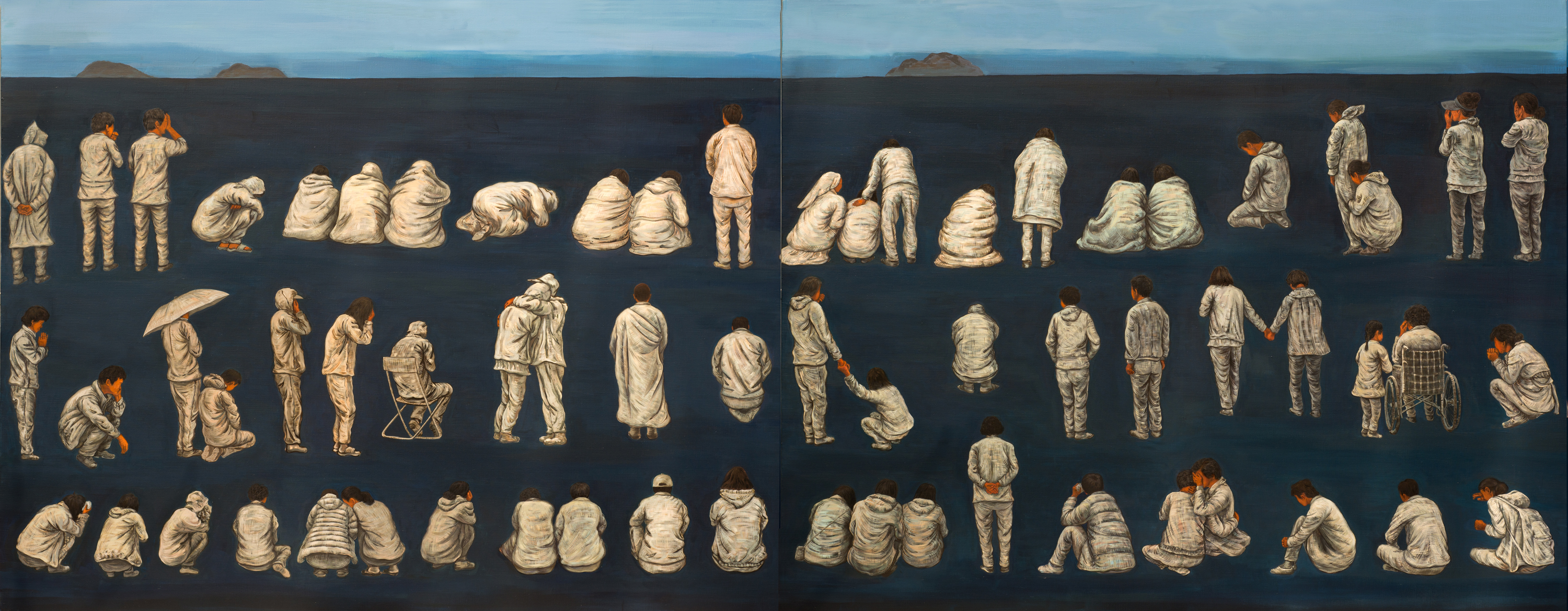 Euntae Park's painting 'Waiting People', 2015 [Gyeonggi MoMA]