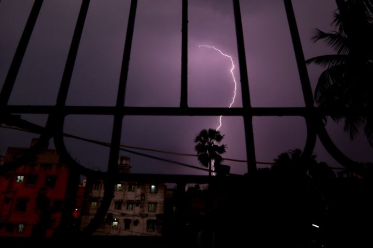 Lightning strikes over Calcutta