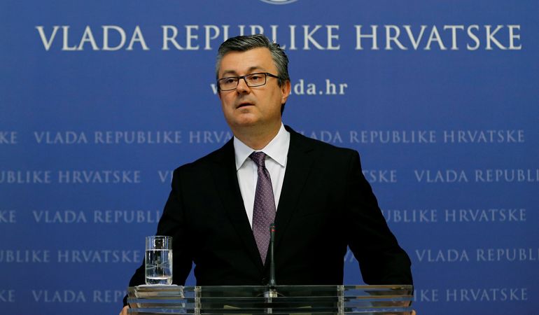 Croatia''s Prime Minister Tihomir Oreskovic speaks during a news conference in Zagreb