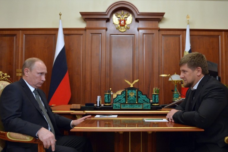 Vladimir Putin meets with Ramzan Kadyrov