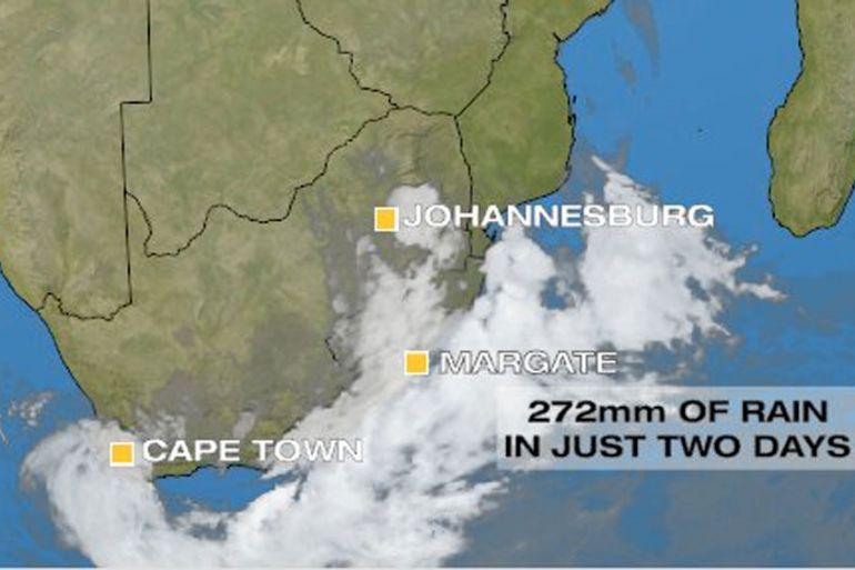 South Africa record rain in KZN