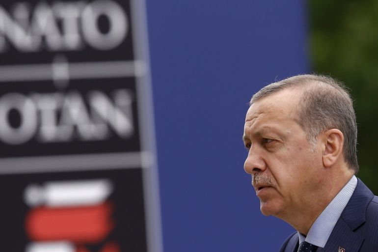 Turkey''s President Erdogan arrives for the NATO Summit in Warsaw