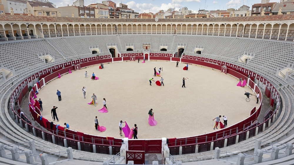 A practical class takes place in the arena at Albacete [Jonas Bel/Al Jazeera]