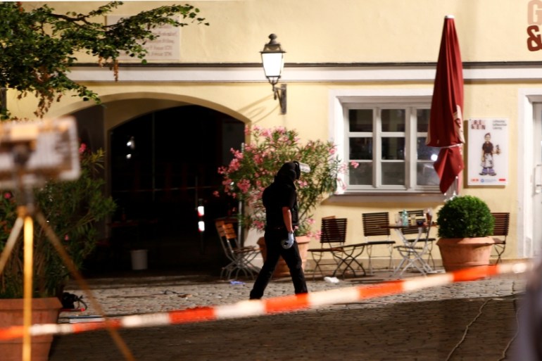 Police secure area after explosion in Ansbach, near Nuremberg