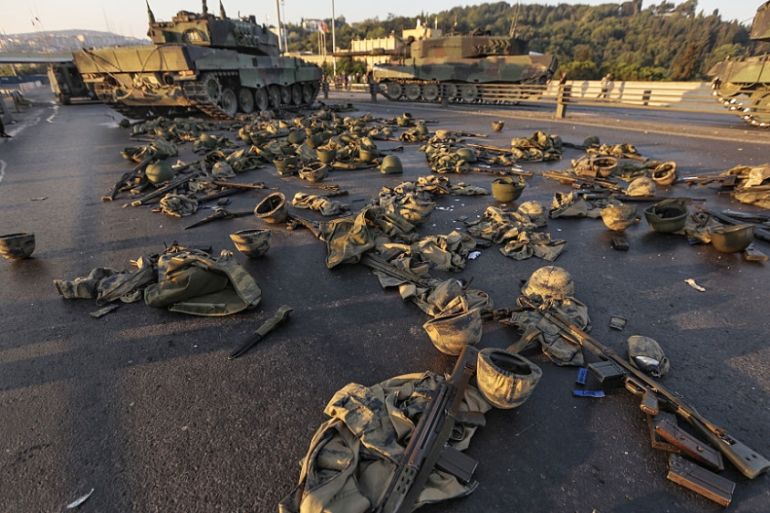 Turkey failed coup: clothes weapons left behind