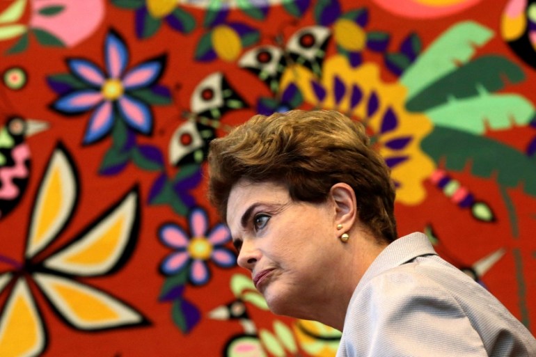 Suspended Brazilian President Dilma Rousseff in Brasilia