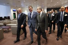 The Turkish delegation led by Foreign Minister Mevlut Cavusoglu arrives at EU / Turkey accession intergovernmental conference in Brussels, Belgium [EPA]