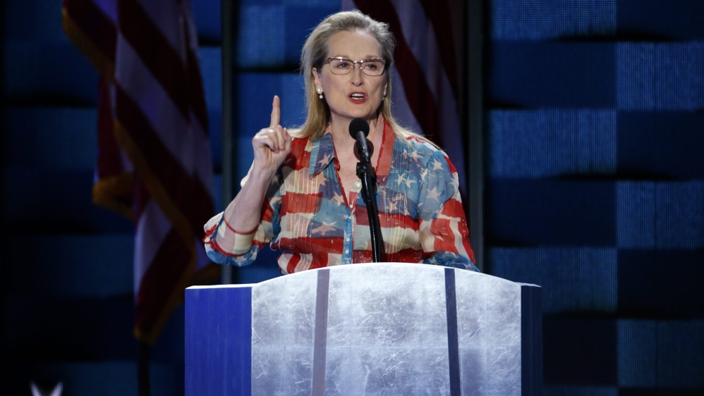 Actress Meryl Street was one of several celebrities to offer support to Clinton [EPA]