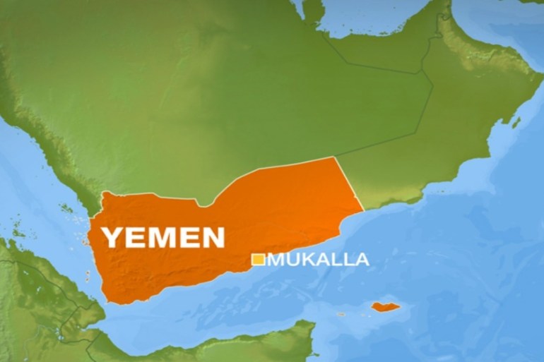 Mukalla map, Yemen