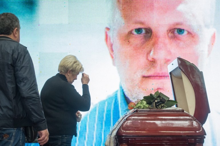 Mourning ceremony for killed journalist Pavel Sheremet in Kiev