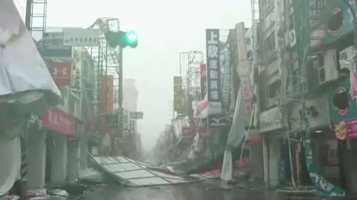 Typhoon damage in Taitung after Nepartak has left. Taiwan