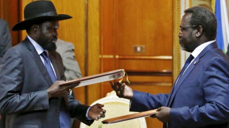 South Sudan''s rebel leader Riek Machar and South Sudan''s President Salva Kiir