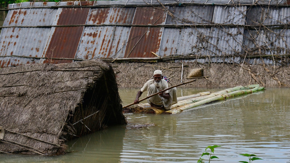 In the province of Assam, at least two million people have been affected by the flooding [EPA]