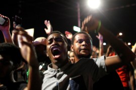 Protesters denounce fatal shootings by the police of two black men across the country during a demonstration, in Phoenix, Arizona