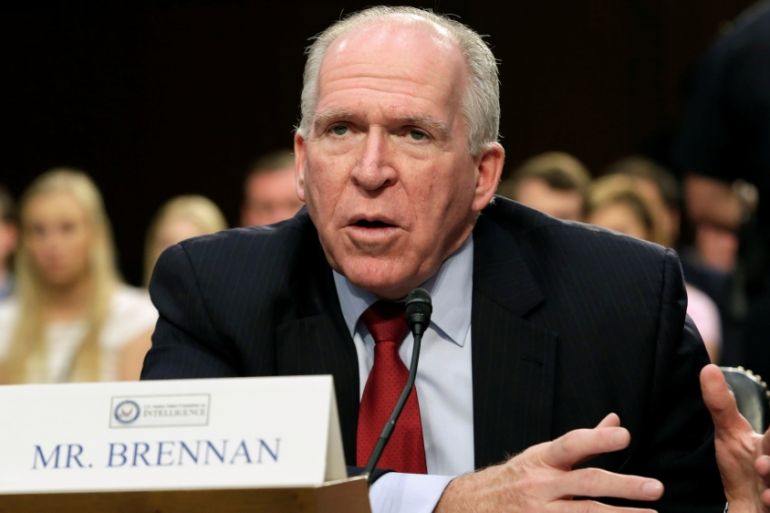 Brennan testifies before the Senate Intelligence Committee hearing on "diverse mission requirements in support of our National Security", in Washington