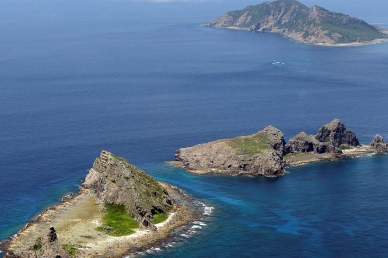 A group of disputed islands, Uotsuri island, Minamikojima and Kitakojima, known as Senkaku in Japan and Diaoyu in China is seen in the East China Sea [REUTERS]