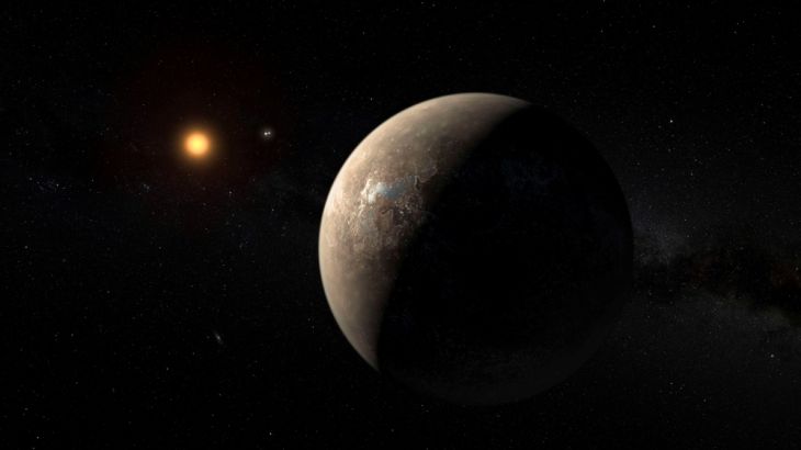 The planet Proxima b orbiting the red dwarf star Proxima Centauri, the closest star to our Solar System, is seen in an undated artist''s impression
