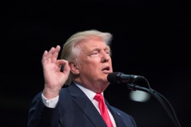 Republican U.S. presidential nominee Donald Trump attends a campaign event at the Ocean Center in Daytona Beach, Florida
