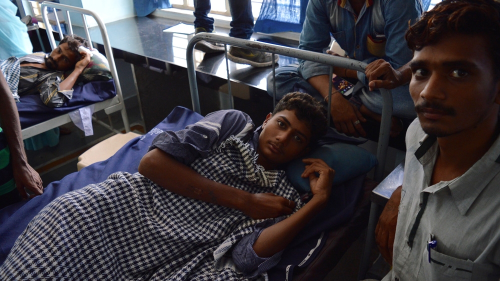 Ashok Sarvaiya, 17, one of the four young Dalit skinners attacked by cow-protection vigilantes in Una. After their release from Rajkot Civil Hospital, the Sarvaiyas were re-admitted to hospital in Ahmedabad, where doctors treated them for depression and anxiety, according to local news reports [Maya Prabhu/Al Jazeera]