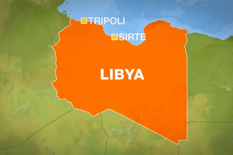 Map of Libya showing Tripoli and Sirte