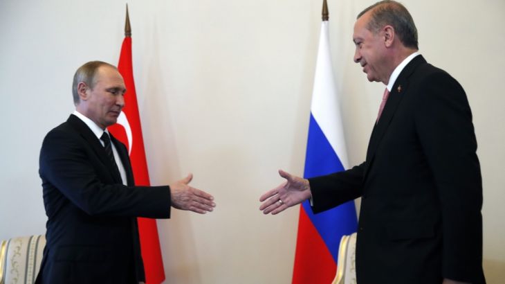 Turkish President Recep Tayyip Erdogan and Russian President Vladimir Putin meet in St. Petersburg