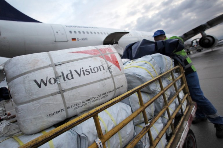 Relief aid for typhoon-struck Philippines at German airport