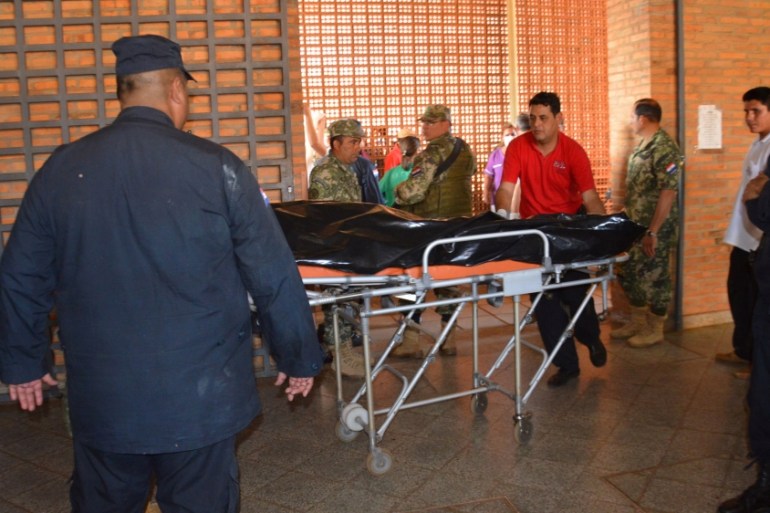 The body of a soldier killed in an ambush in Paraguay