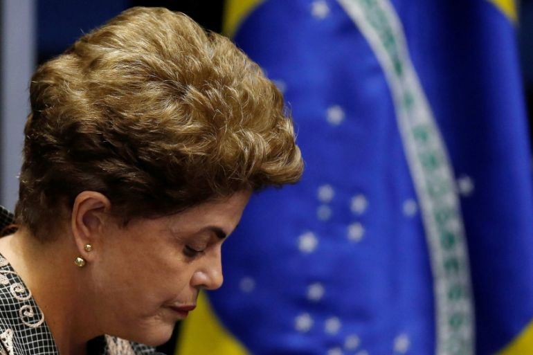 Brazil''s suspended President Dilma Rousseff attends the final session of debate and voting on Rousseff''s impeachment trial in Brasilia