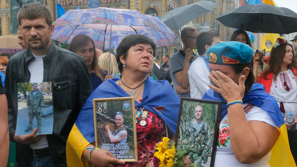 More than 9,500 people have died and two million have been forced from their homes in the fighting [Efrem Lukatsky/AP]
