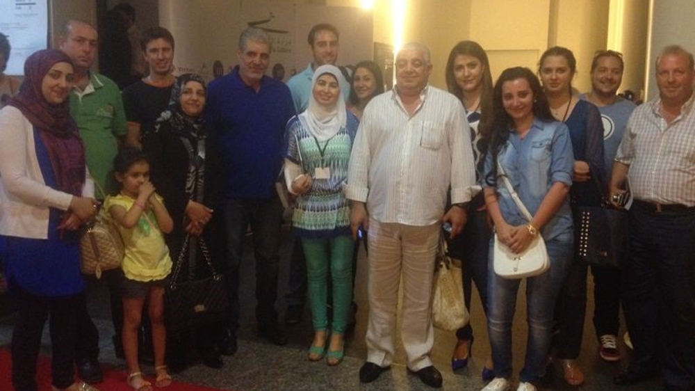 Graciela's 'new' cousin Abu Ali Chit and his family at the screening of her film in Beirut [Al Jazeera]