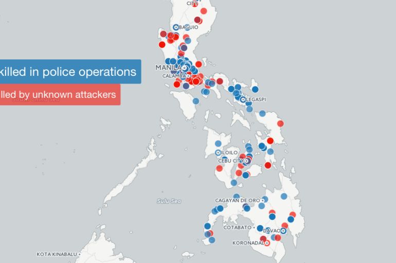 Interactive Map Philippines Unknown Police killings