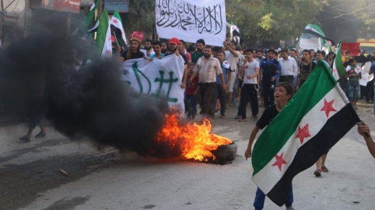 FSA burns tires in Aleppo