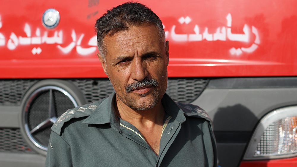 Abdul Aziz Oryakhail, 54, has seen thousands of blast sites during his 30-year career in the fire department [Maija Liuhto/Al Jazeera]