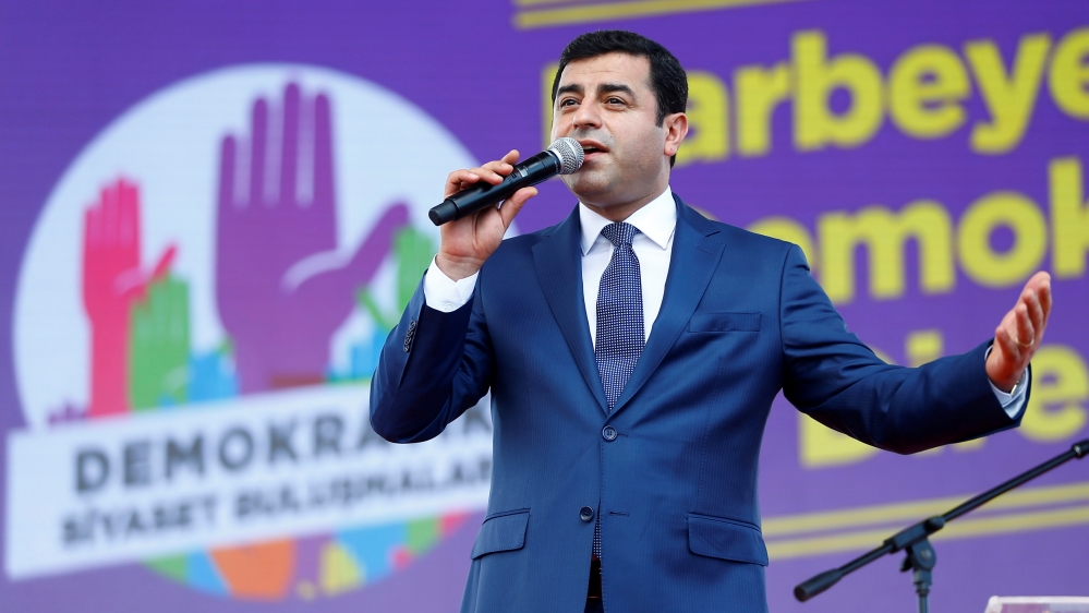 The leader of the pro-Kurdish Peoples' Democratic Party (HDP), Selahattin Demirtas, strongly condemned the coup attempt [Osman Orsal/Reuters]